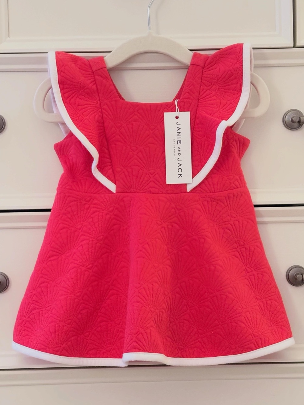 NWT Janie and Jack Baby Girl Quilted Jacquard Dress w/ Diaper Cover 3-6 Months